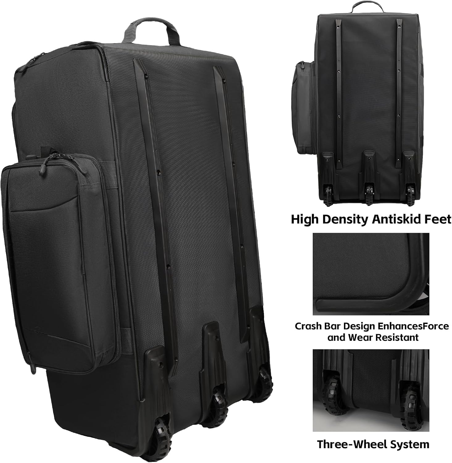 120L 3-Wheel Rolling Duffle Bag - Heavy Duty Military Deployment Bag, Durable Wheeled Duffle Luggage for Travel, Camping & Outdoor Adventures