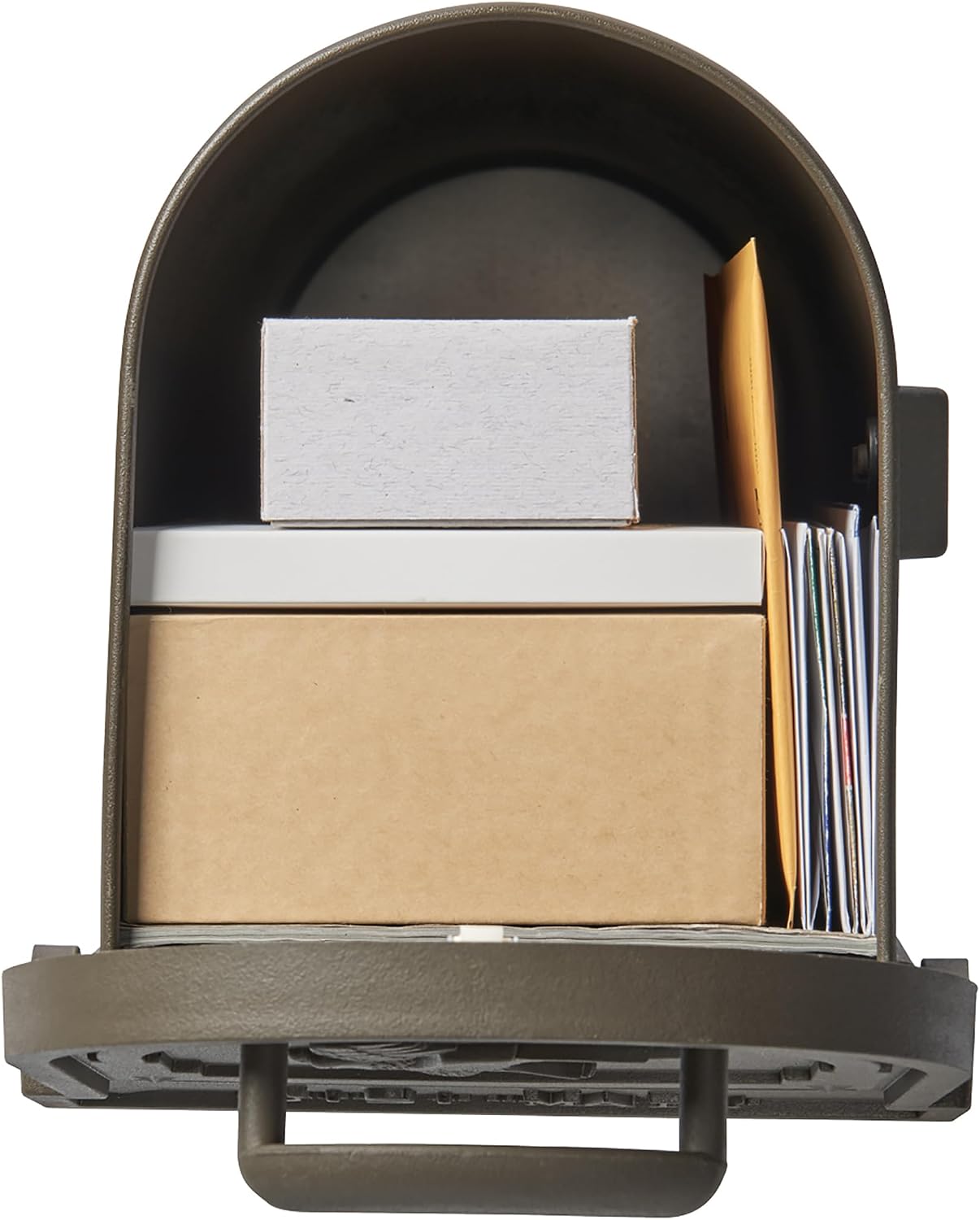 Architectural Mailboxes Landover Aluminum Mailbox Post with Arlington Large Textured Bronze Mailbox
