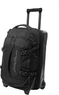 Eddie Bauer Expedition Rolling Duffel Bag with Wheels | Travel | Carry-On | Luggage | Rugged | Durable - Black, 22'