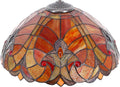 Large Tiffany Lamp Shade Replacement Only 16Inch Stained Glass Lampshade Fit For Table Lamps FLoor Lamp Ceiling Fixture Pendant Hanging Light Home Office Decoration (Red)