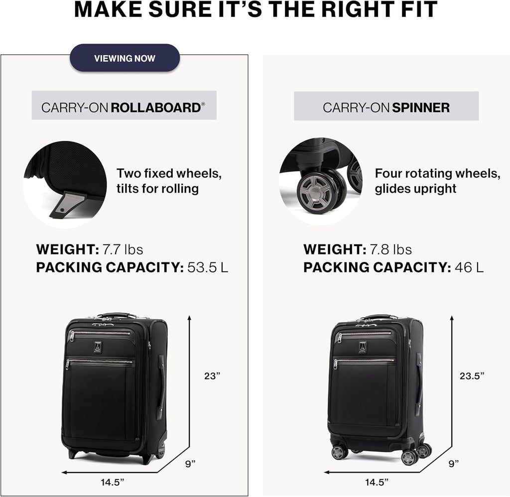 Travelpro Platinum Elite Softside Expandable Carry on Luggage, 2 Wheel Upright Suitcase, USB Port, Men and Women, Bordeaux, Carry On 22-Inch
