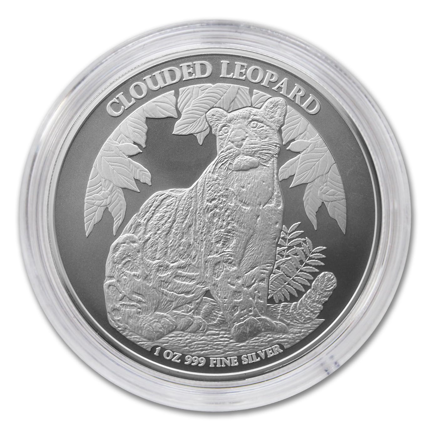 2023-1 oz Cambodian Silver Cambodia Wildlife: Clouded Leopard Coin Brilliant Uncirculated (in Capsule) with Certificate of Authenticity 3000 Riels Seller BU