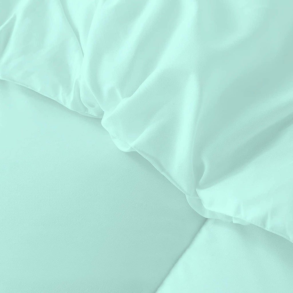 5 PC Straight Line Pattern Comforter Set Premium Super Soft 600 GSM All Season | 1000 Thread Count | 100% Egyptian Cotton ( Full/Queen Size, Aqua Blue Color)
