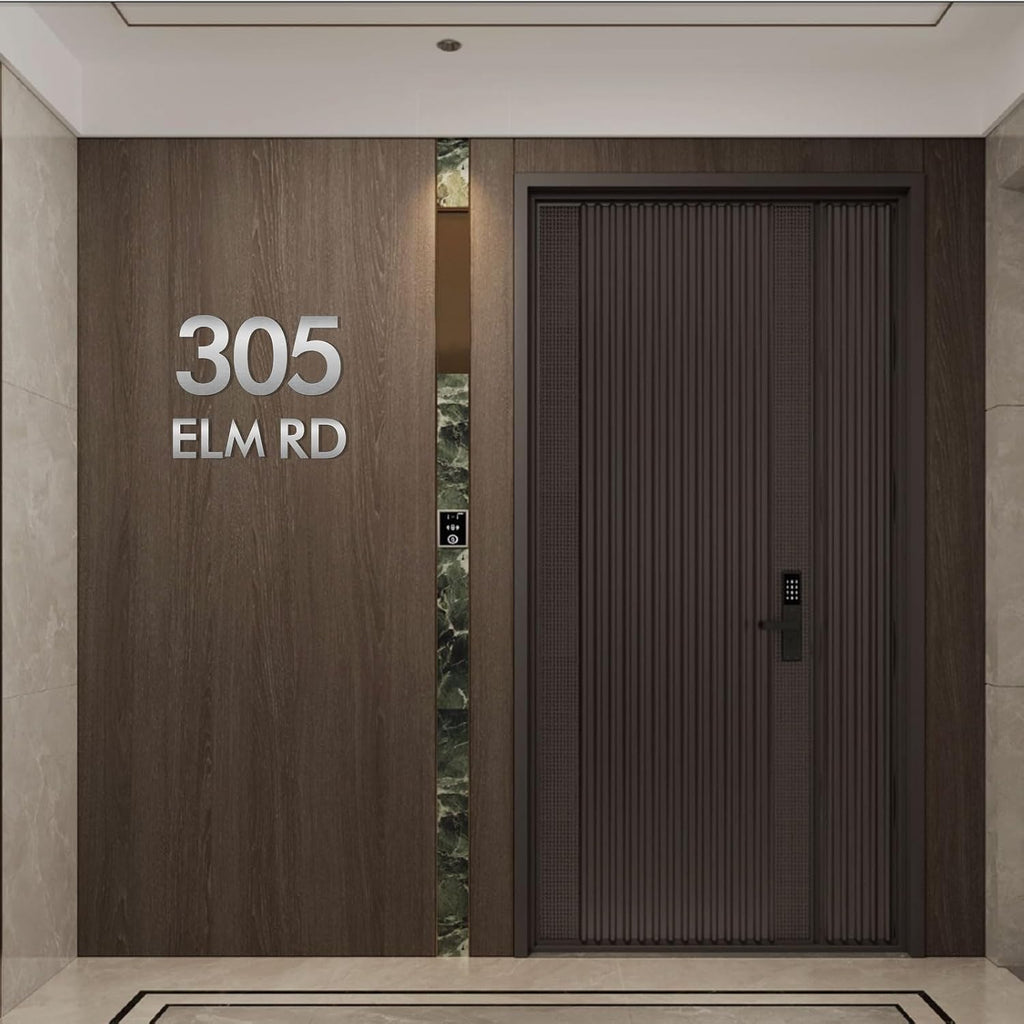 28 Inch Floating House Numbers and Metal Letters for Outdoor Signs, Modern 304 Stainless Steel Silver Address Numbers for Home, Apartment, and Garden Decor (Number 2)