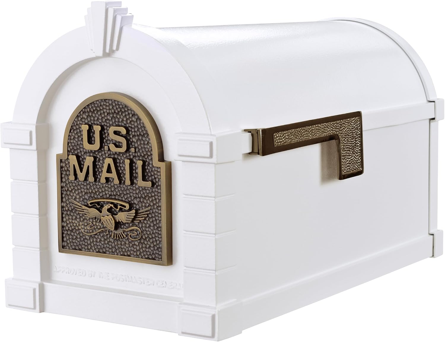 Gaines Keystone Series Mailbox - White with Antique Bronze Eagle