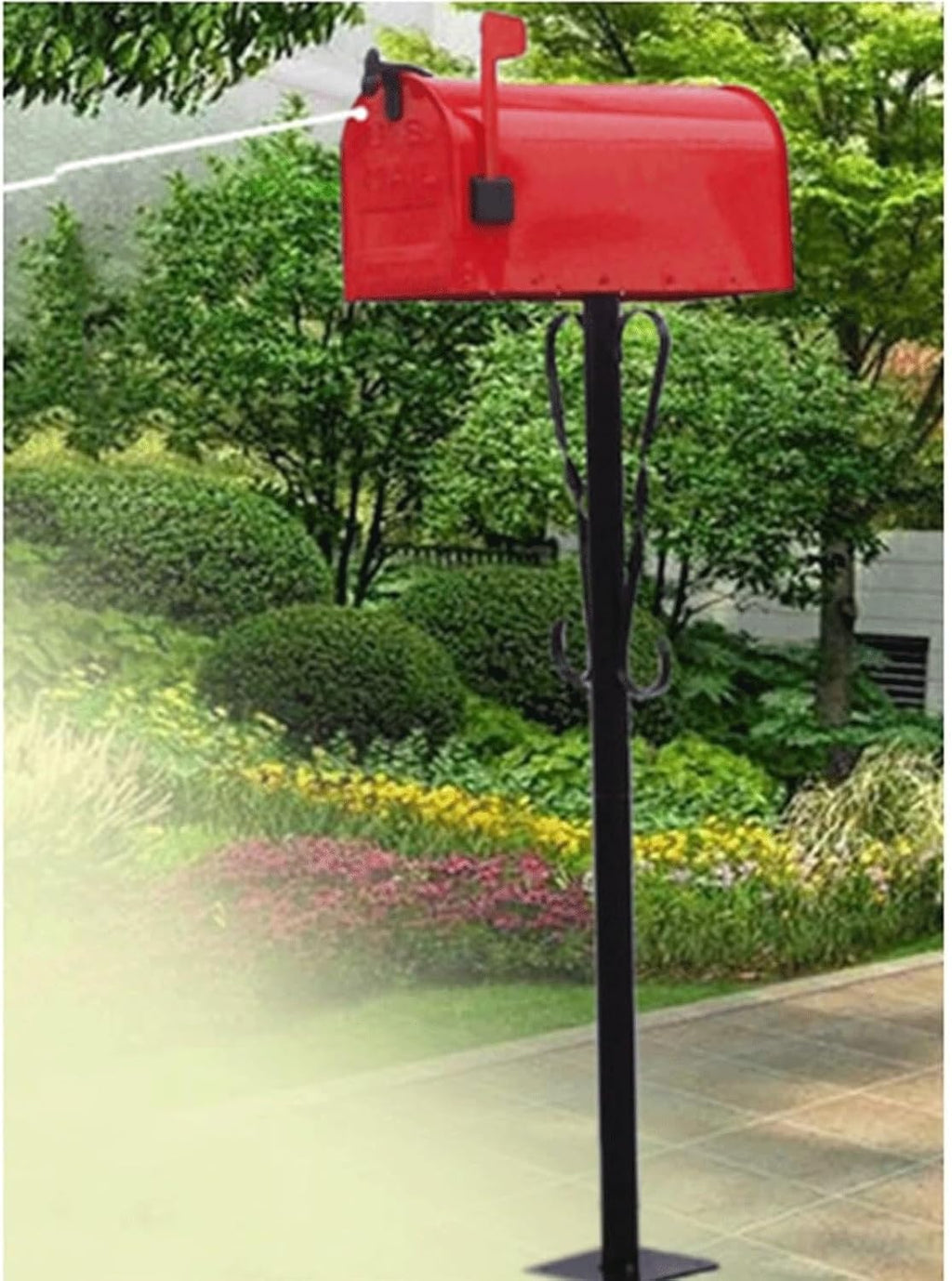 Metal Mailboxes Post-Mount Mailbox for Outside Drop Box Outdoor Weatherproof Post Box with Post Comment Box Stand Letterbox