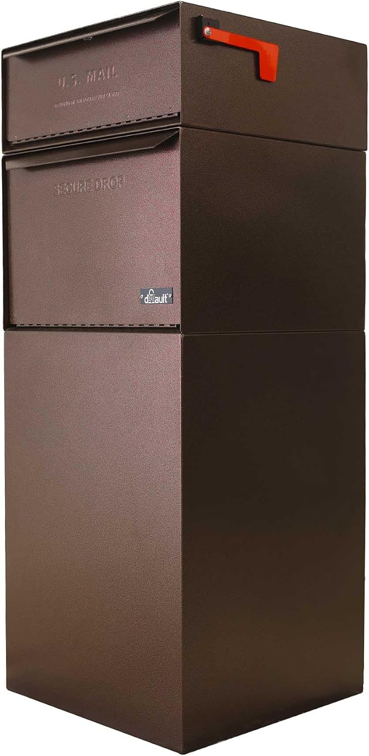 dVault® Full Service Vault DVCS0015 Secure Curbside Mailbox/Package Drop with Locking Letterbox (Copper Vein)