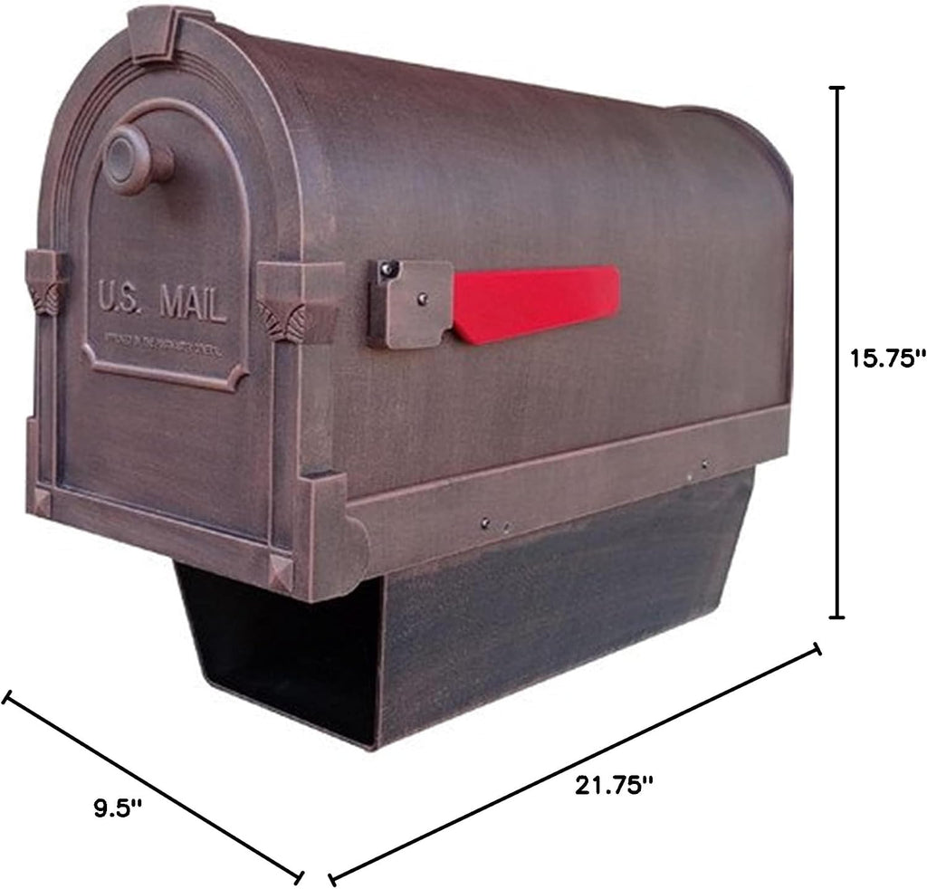 Special Lite Savannah Curbside Mailbox with Paper Tube - Oil Rubbed Bronze Aluminum Mailbox for Post Mount - SCS-2014-ORB