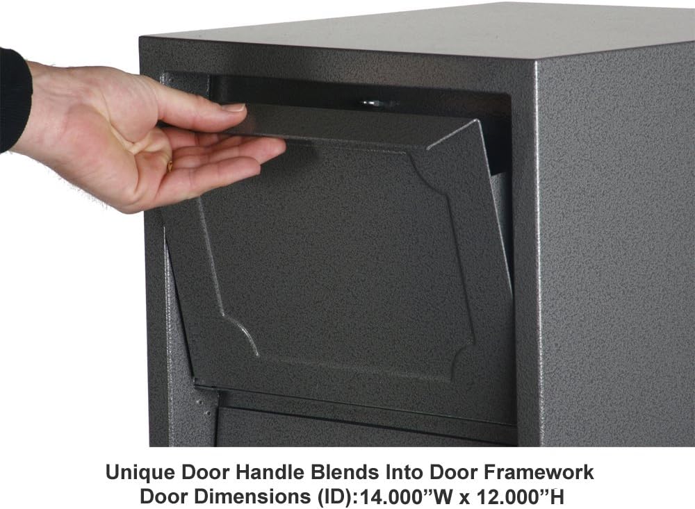 dVault® Parcel Protector Vault DVU0050 Locking Mailbox with Top Mount Above Ground Post Included (Black)
