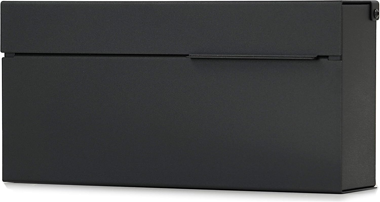 Vsons Modern Design Mailbox with Personalized Numbers, Black Powder Coated, Wall-Mount Mailbox Vsons Design Louis B