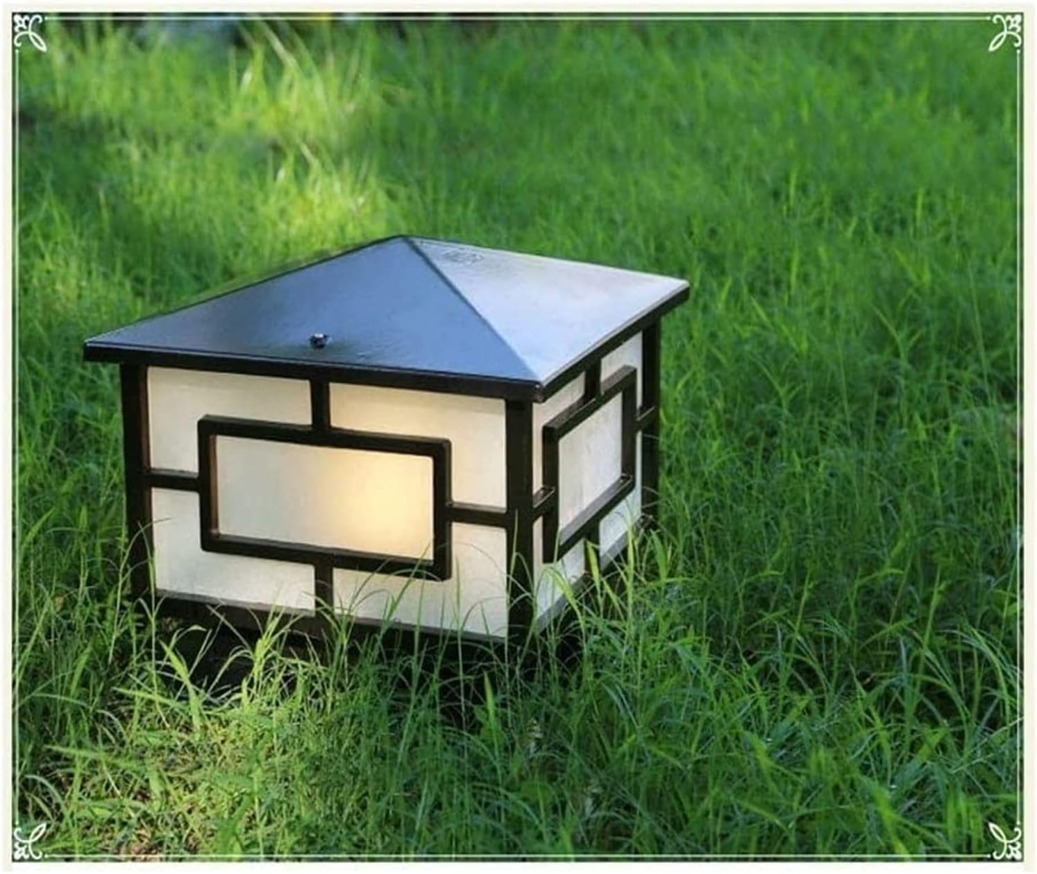 Courtyard Light Column Lamp Stigma Floor Lamp Lantern Wood Mailbox Posts for Outside Outdoor Column Lights Street Lamp Decor Light/48Cm