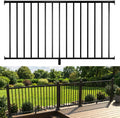 42 in. H x 6 ft. Heavy Duty BH Aluminum Straight Picket Railing, Porch and Deck Railing Kit Supports Up to 800 Lbs, IBC Compliant and Certified, AAMA2604 Powder Coating, Textured Black