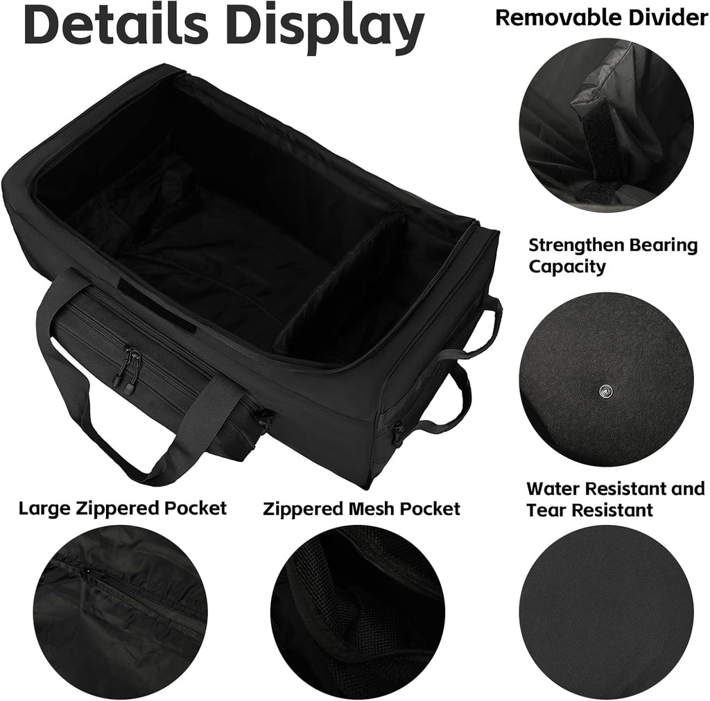 120L 3-Wheel Rolling Duffle Bag - Heavy Duty Military Deployment Bag, Durable Wheeled Duffle Luggage for Travel, Camping & Outdoor Adventures