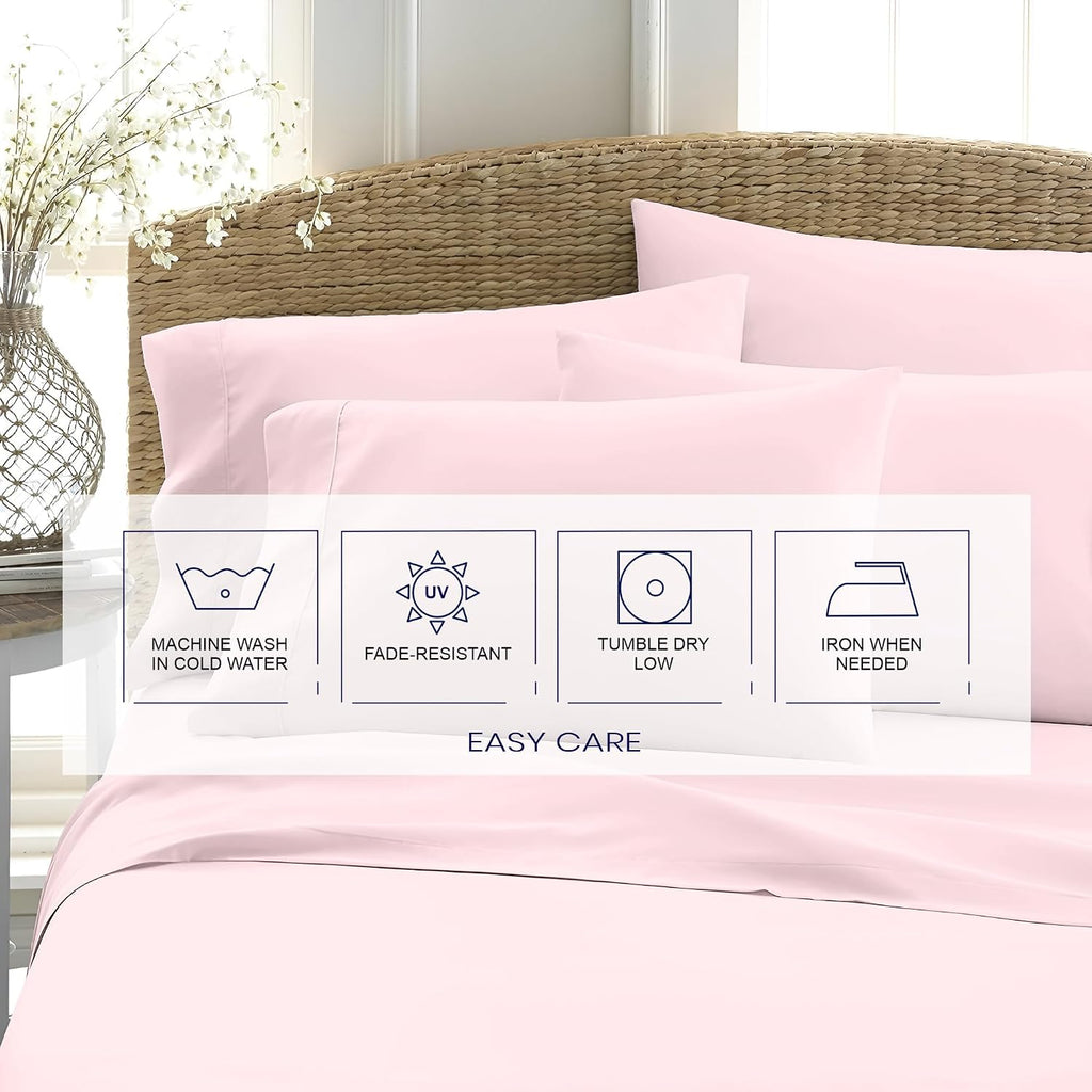 Kotton Culture Bed Sheets 4 Piece 100% Egyptian Cotton 600 Thread Count Soft Crisp Cooling Cotton Luxury Hotel Sheets Thick with 16' Inch Deep Pocket Snug Fit Sateen Weave(Pink Blush,Alaskan King)