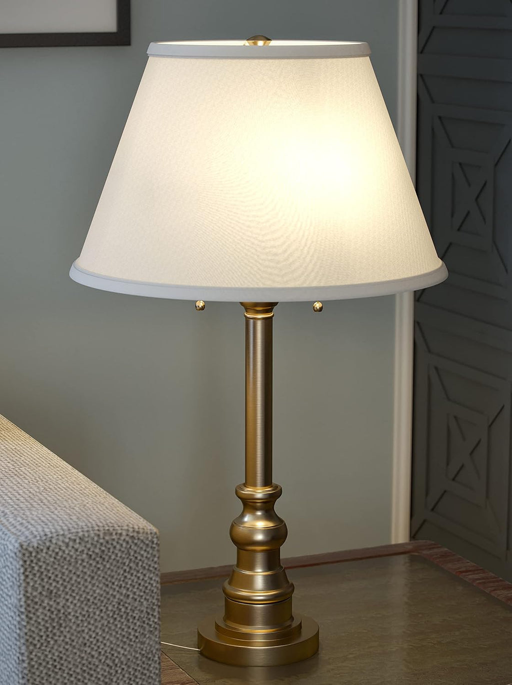 Kenroy Home Spyglass Table Lamp with Antique Brass Finish, Classic Style, 30.5' Height, 17' Width, 17' Depth