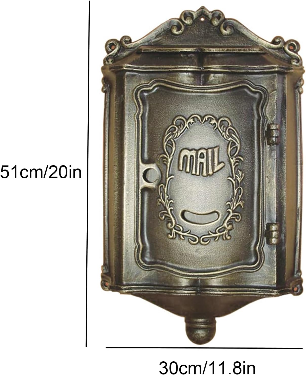 MELPHI Package Delivery Boxes for Outside, Vintage Mailbox, Metal Mailbox, Great for Small Packages Or Envelopes, Easy to Install, Mail Manager for Mail/Newspaper/Post/Letter/Magazine