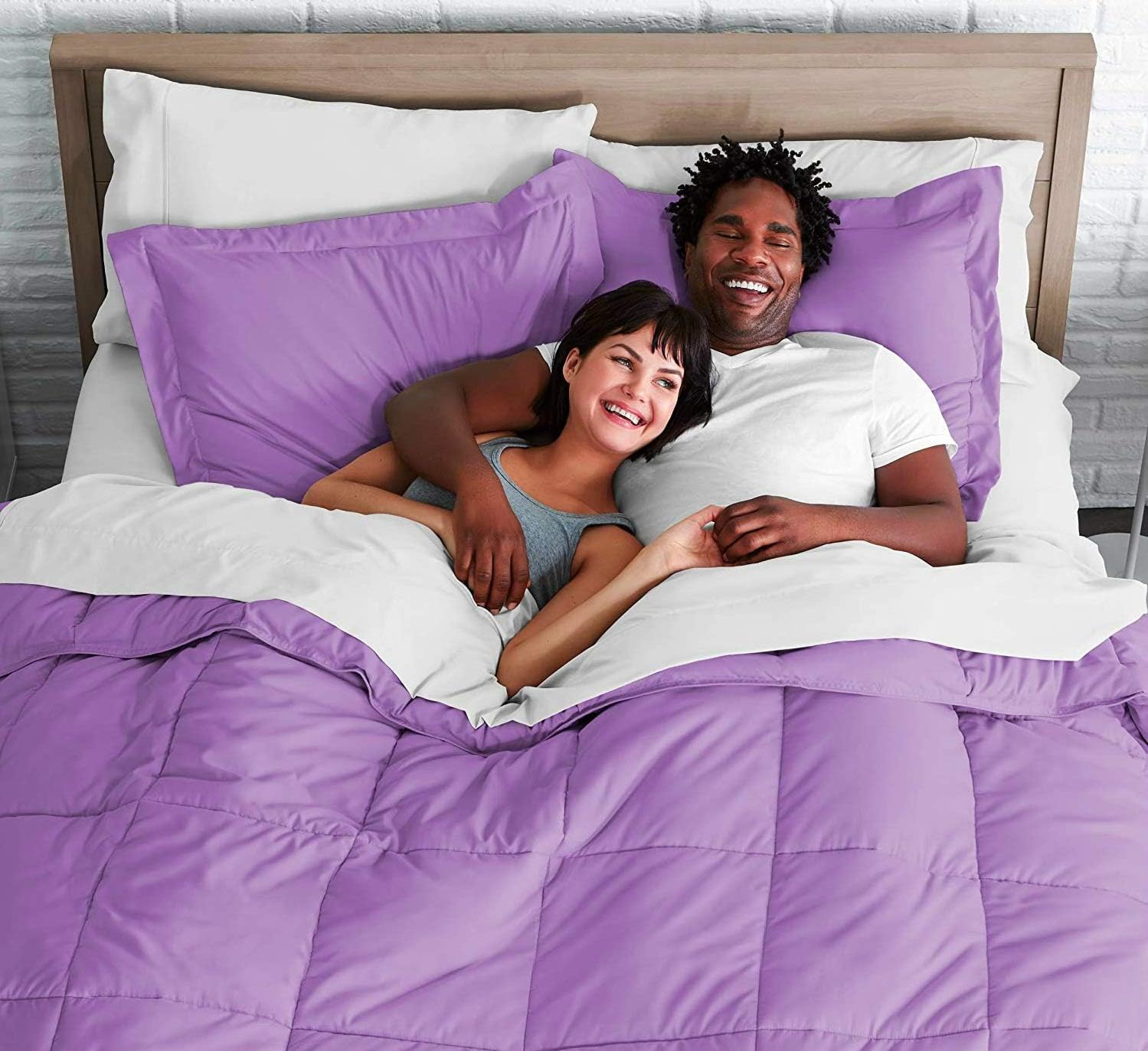 Queen Comforter Set Egyptian Cotton 1000 Series Lilac 400 GSM Queen Size Comforter Set (Comforter + 2 Pillowcases) Comforter for Queen Size Bed