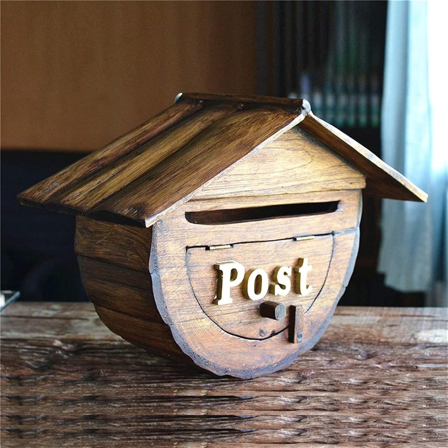Modern Delivery Letterbox Retro Mailbox Outdoor Wood Postbox Villa Home Improvement