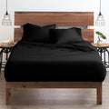 Breathable Luxury Bedding ! 800 Thread Count 100% Egyptian Cotton Queen Size 4 Piece Sheet Set Fit 15' Inch to 18' Inch Deep Pocket Black Solid.