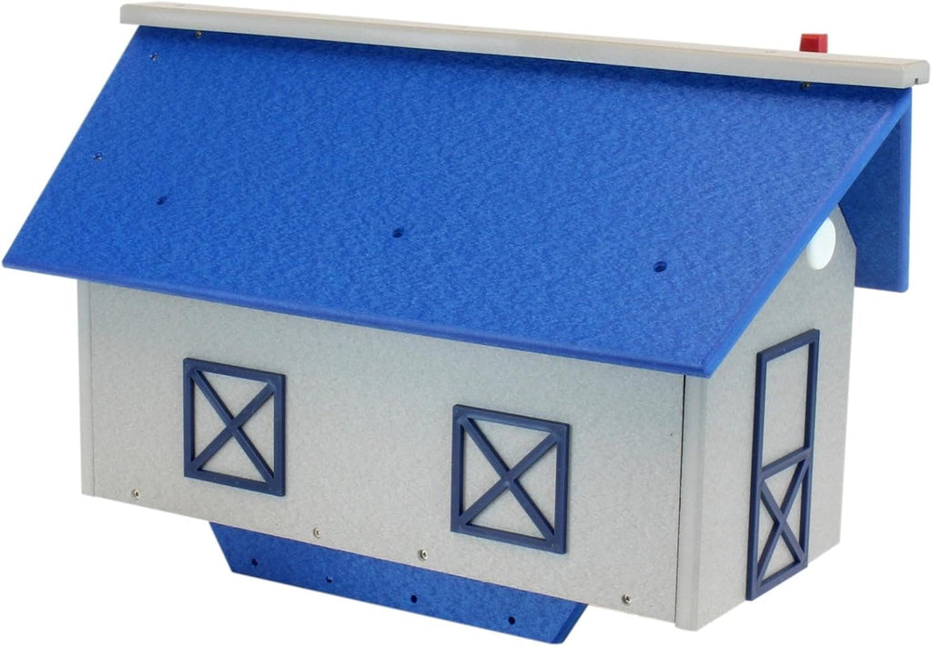 Poly-Lumber Mailbox, Post Mount, UV-Resistant, (Blue and Light Gray)