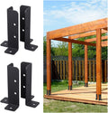 Adjustable 4x4 Concrete Post Anchor for Flexible Fence Holder - Metal Base Installat Kit, Fits 1.5' 2' 2.4' 4' Wooden Mailbox & Railing Posts