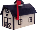 Deluxe Wooden Mailbox, Post Mount, Dutch Barn Style (Beige and Black)