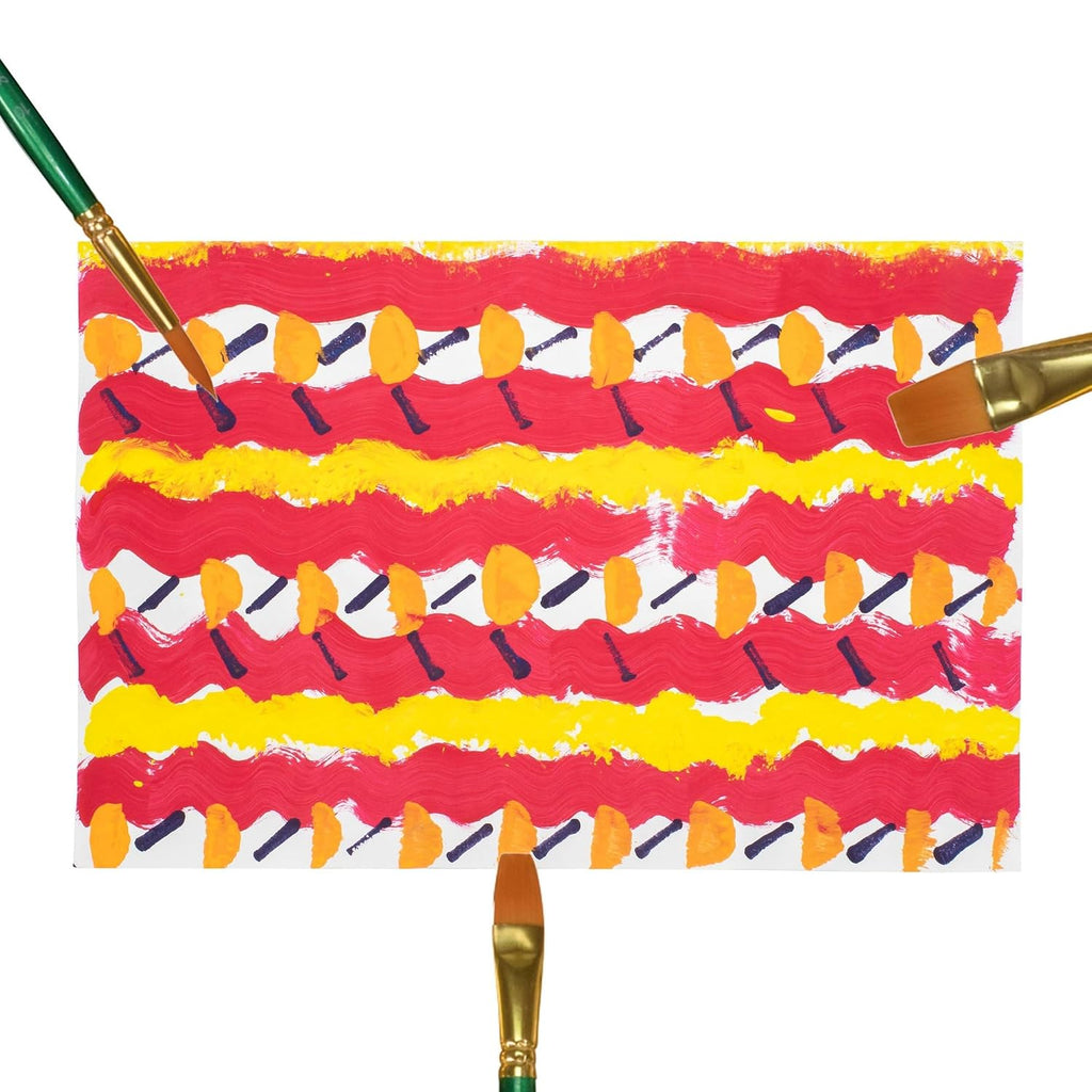 Sax Optimum Golden Synthetic Taklon Paint Brushes, Assorted Sizes, Set of 72 - 404637