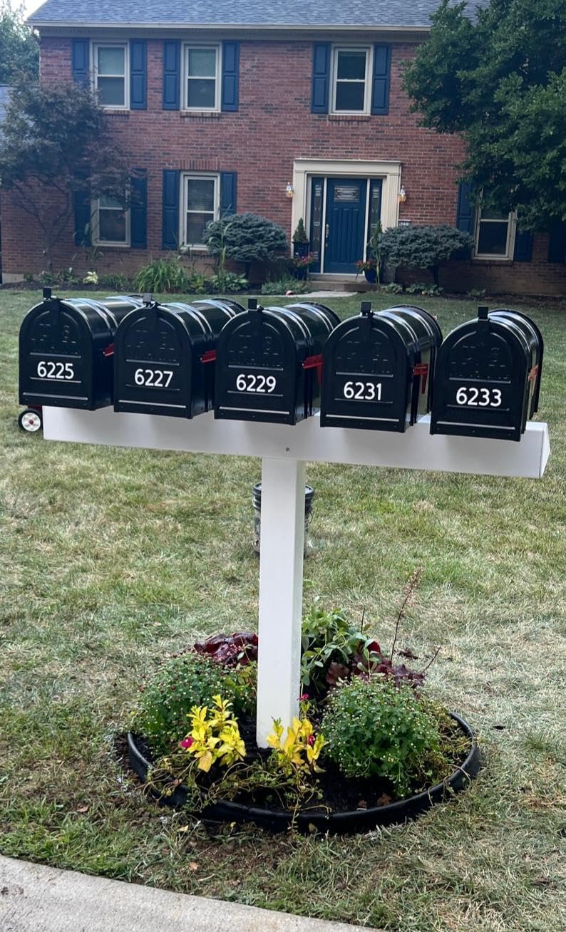 for 5 S,M,L Mailboxes, 42-in x 54-in, Heavy Duty, White, Vinyl Sleeve (mailboxes not Included)
