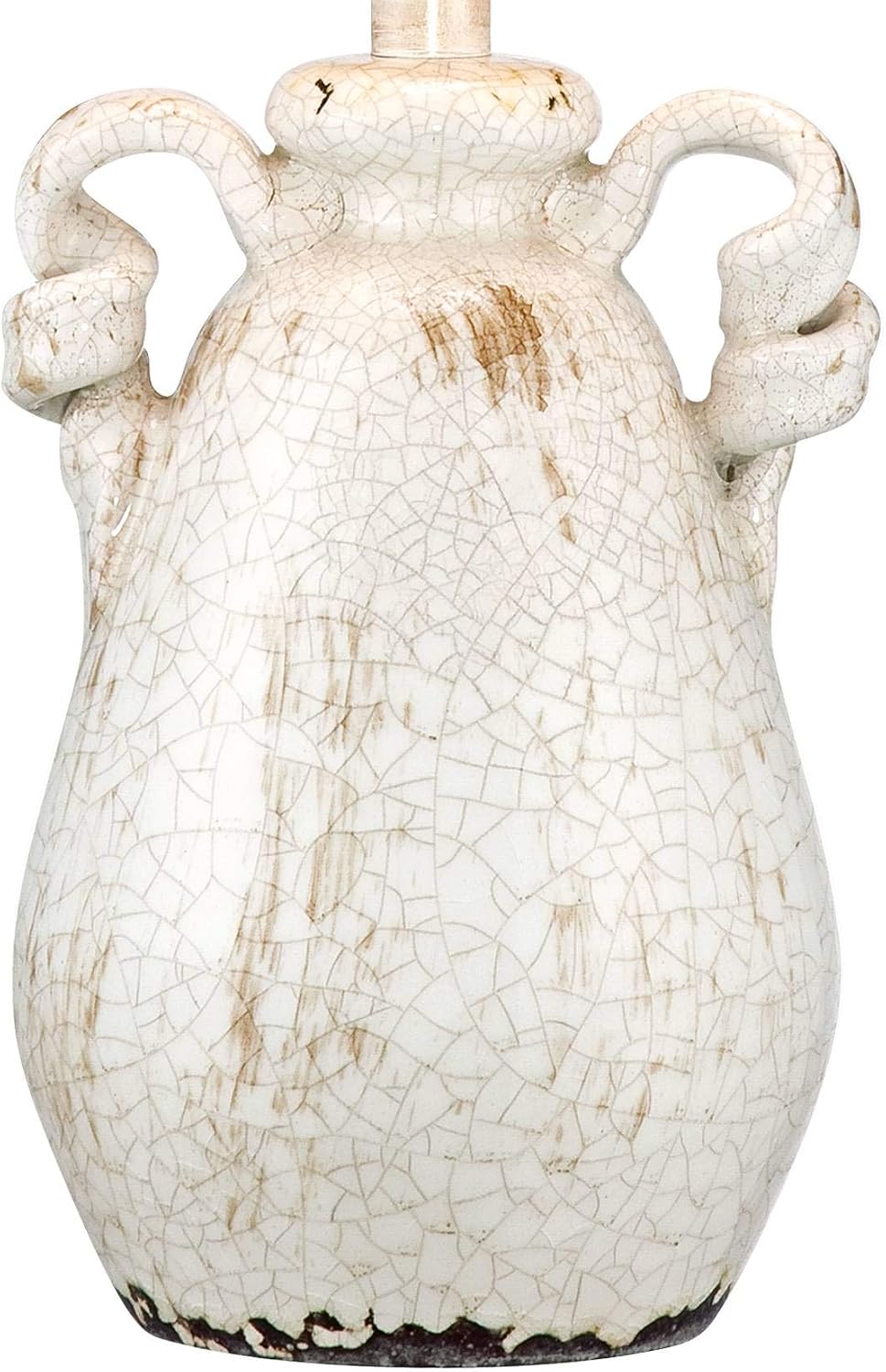 Regency Hill Sofia Rustic Country Cottage Core Accent Table Lamps 22' Tall Set of 2 Crackled Ivory Glaze Ceramic Handles Jar Beige Bell Shade for Bedroom Living Room House Home Bedside Nightstand