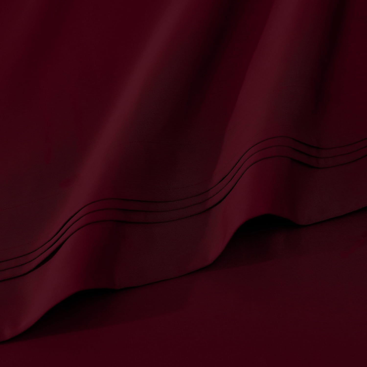 Superior Egyptian Cotton 4 Piece Sheet Set, Luxury 1000 Thread Count, Eco-Friendly, Sustainable Sheets, Ultra-Soft Basics, Solid, Deep Pocket Fitted Sheet, Flat Sheet, Pillowcases, Queen, Burgundy