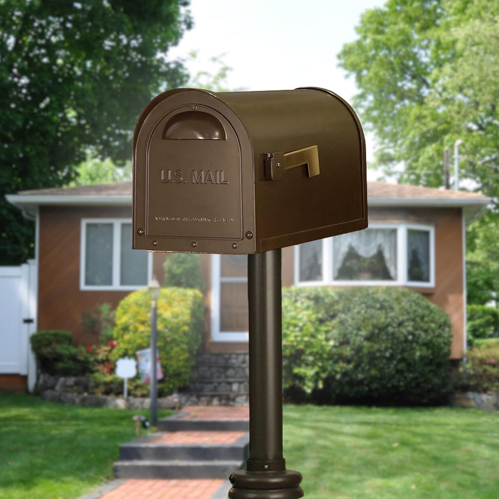 Special Lite Classic Curbside Mailbox - Mocha Aluminum Mailbox for Post Mount - SCC-1008-MOC