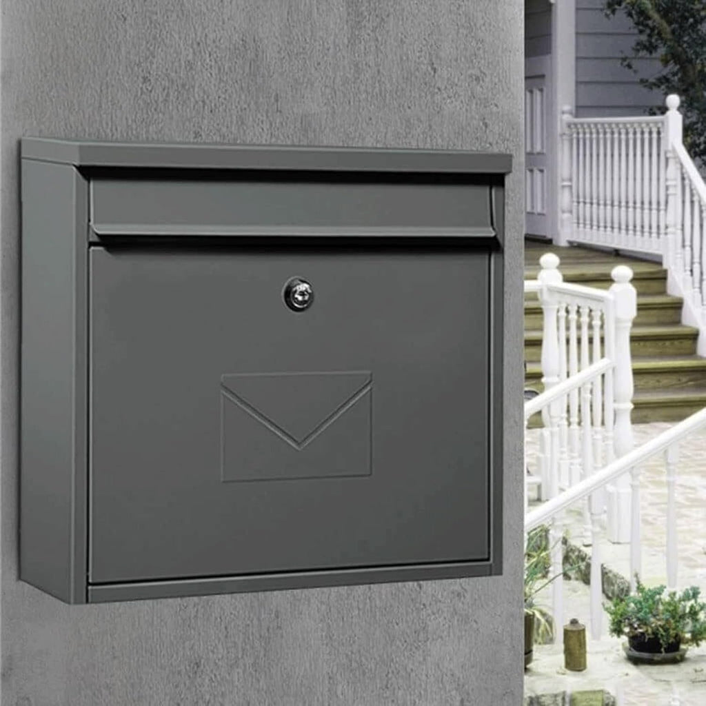 Wall Mounted Mailbox with Lock Metal Mailboxes for Outside Secure and Reliable Post Box Simple Letter Box Home Suggestion Box