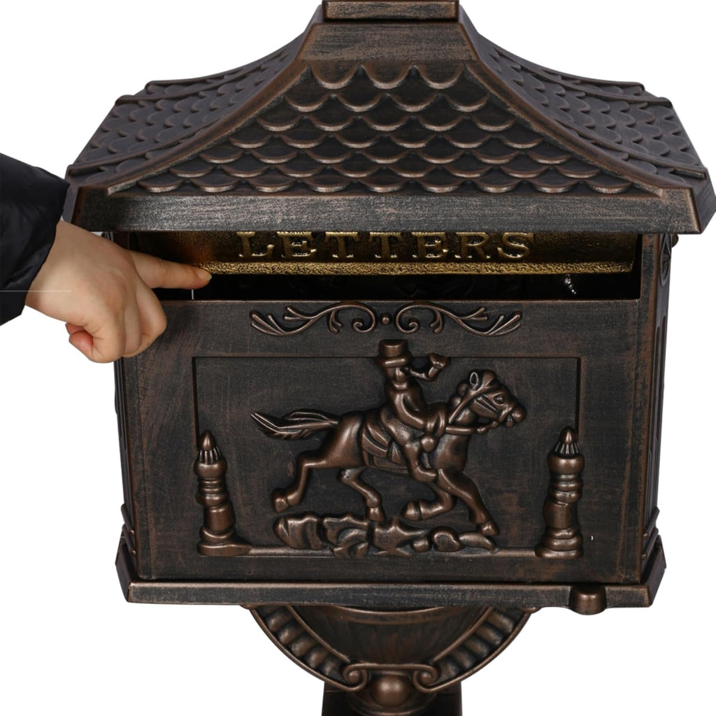Mailboxes for Outside with Post,Mailbox Cast Aluminum Mail Box Postal Box Security Heavy Duty New (Aluminium+Bronze)
