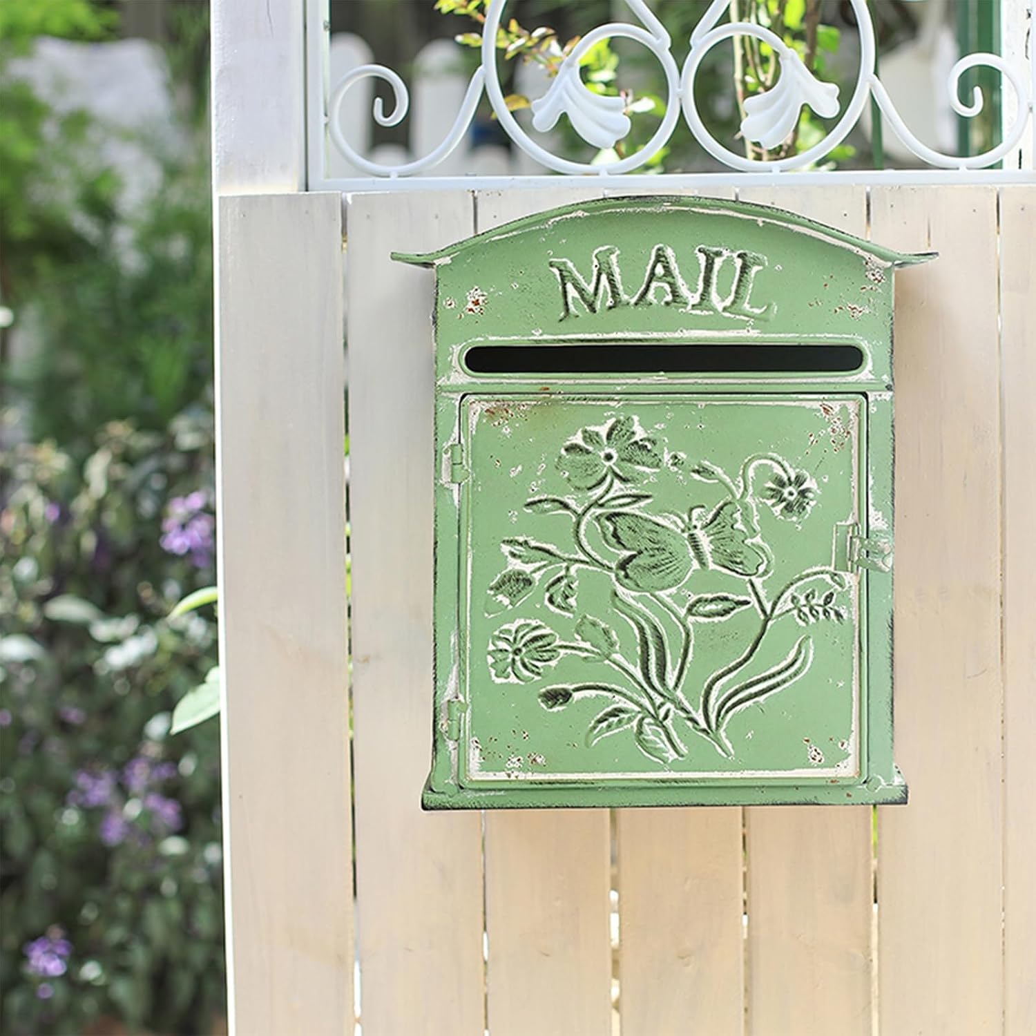 MELPHI Vintage Mailbox, Mailboxes for Outside Wall-Mounted, Metal Mailbox, Mail Manager for Mail/Newspaper/Post/Letter/Magazine, Easy to Install
