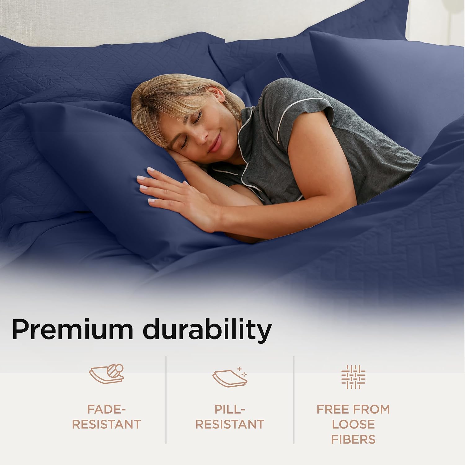 Threadmill Supima Cotton Sheets Queen, 1000 Thread Count Queen Sheets for Queen Mattresses, 4 Piece Luxury Bed Sheets, Sateen Weave Hotel Quality Sheet with Elasticized Deep Pocket, Folkstone Blue