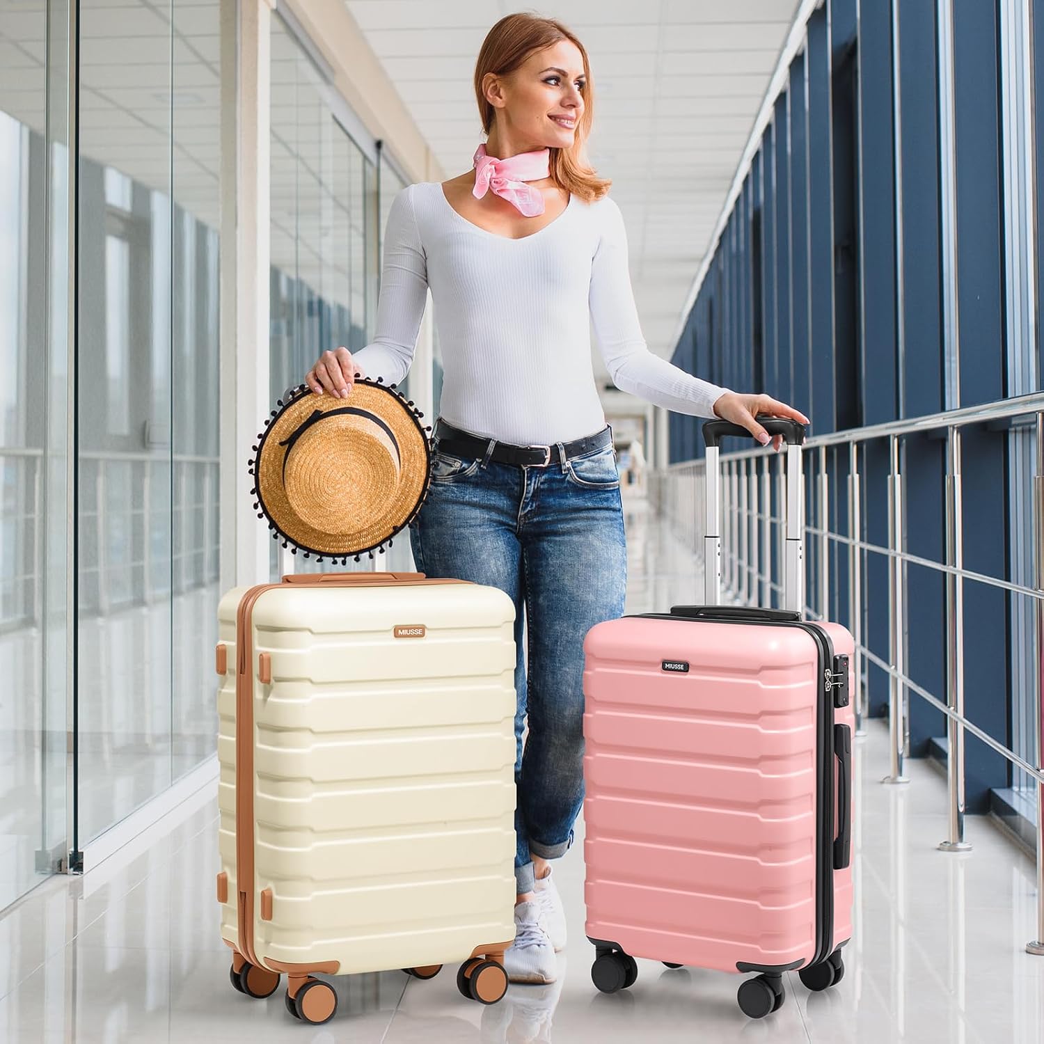Hardshell Luggage Sets 3 Piece, 20 Inch Carry On Luggage 22x14x9 Airline Approved 24 & 28 Inch Suitcase Set with TSA Lock, Durable Suitcases with Wheels for men & women, Travel and Business