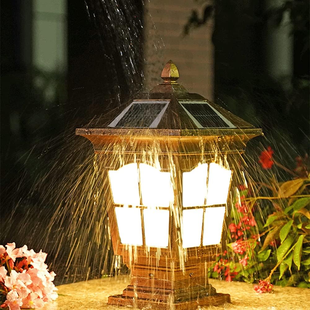 RCIDOS Garden Decor Column Lights IP54 Waterproof Post Cap Light Retro Outdoor Villa Fence Pillar Head Lamp E27 Base Aluminum LED Courtyard Lamp for 4x4 Wood Posts Garden Yard Pathway
