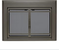 UniFlame - Kendall - Cabinet-Style Fireplace Doors with Smoke Tempered Glass (Color: Gunmetal, Size: Large - Fits Opening 36in to 43in W x 25.5in to 32.5in H)