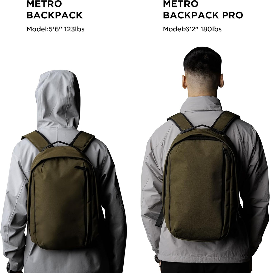 ALPAKA Metro Backpack Pro for Men - Fits 16' Laptop Business Travel Backpack with YKK Zippers, MOD Key Leash,Axoflux 600D (Army Green)