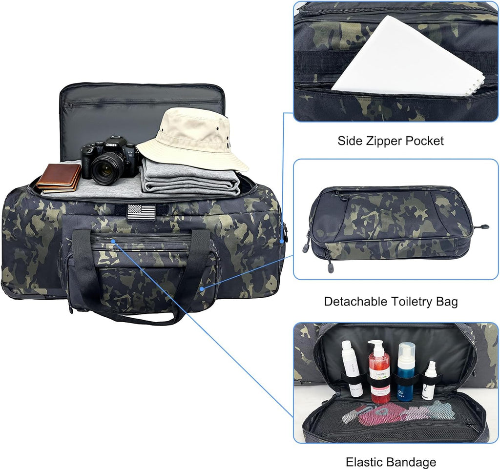 WOLT 120L Rolling Duffle Bag with Wheels, Large Deployment Military Bag, Wheeled Heavy Duty Luggage for Travel, Camping