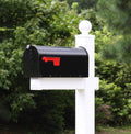4Ever Products The Washington Vinyl/PVC Mailbox Post (Includes Mailbox) Complete Decorative Curbside Mailbox System with Classic Traditional Style (Black Mailbox)
