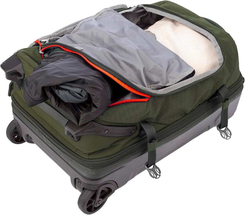Eddie Bauer Expedition Rolling Duffel Bag with Wheels | Travel | Carry-On | Luggage | Rugged | Durable - Dark Thyme, 22'