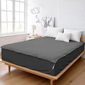 Zip On Sheets Queen Zipper Fitted Sheets 60X80 - Includes 2 Zip On Sheet & 1 Fitted Sheet Base - 8' to 16' Inch Deep Pocket Zipper Sheets - Faster & Easier Microfiber Queen Size - Dark Grey