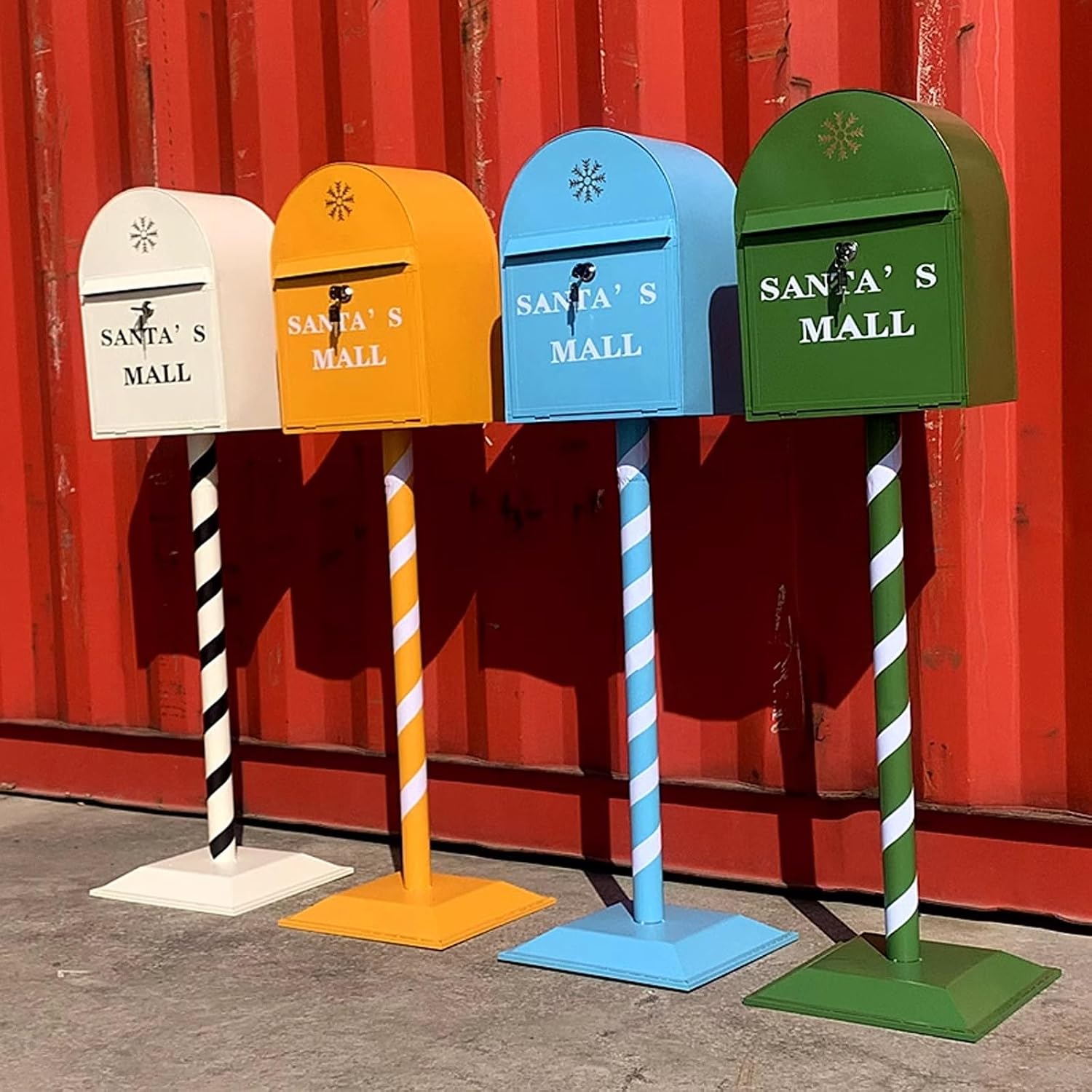 Key Drop Box Wall Mount Mailbox Mailboxes for Outside Wall Mount, Metal Mailbox, Mount Mailbox and in Ground Post kit, Mailbox Post System(Light Blue)