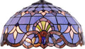 Large Tiffany Lamp Shade Replacement Only 16Inch Stained Glass Lampshade Fit For Table Lamps FLoor Lamp Ceiling Fixture Pendant Hanging Light Home Office Decoration (Blue Baroque)