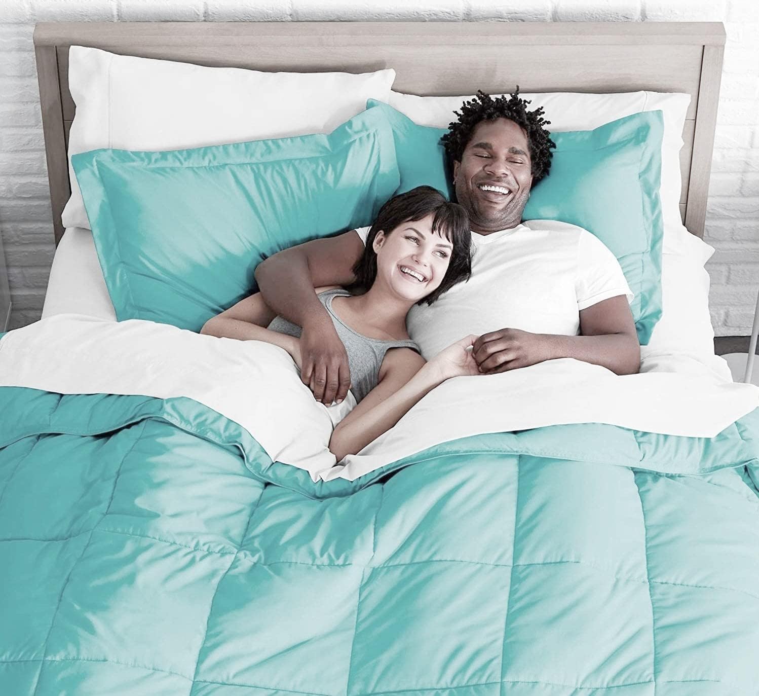 Queen Comforter Set Egyptian Cotton 1000 Series Aqua Blue 400 GSM Queen Size Comforter Set (Comforter + 2 Pillowcases) Comforter for Queen Size Bed