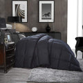 Luxurious Full/Queen Goose Down Comforter, Unique Black Solid, 600 Thread Count, 100% Egyptian Cotton Cover, 70 Oz Fill Weight, 750 Fill Power