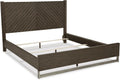 Signature Design by Ashley Arkenton Contemporary King Panel Bed with Dual USB Charging Ports, Foundation or Box Spring Needed, Dark Brown