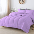 5 PC Straight Line Pattern Comforter Set Premium Super Soft 600 GSM All Season | 1000 Thread Count | 100% Egyptian Cotton ( Full/Queen Size, Lilac Color)