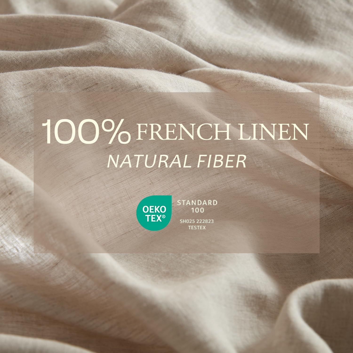 DAPU 100% Linen Duvet Cover Twin 2PCs, Pure Natural French Flax Linen Duvet Cover King 68'x90' with Corner Ties and Zipper Closure, Soft Breathable Durable for Hot Sleepers (Natural Linen, Twin)